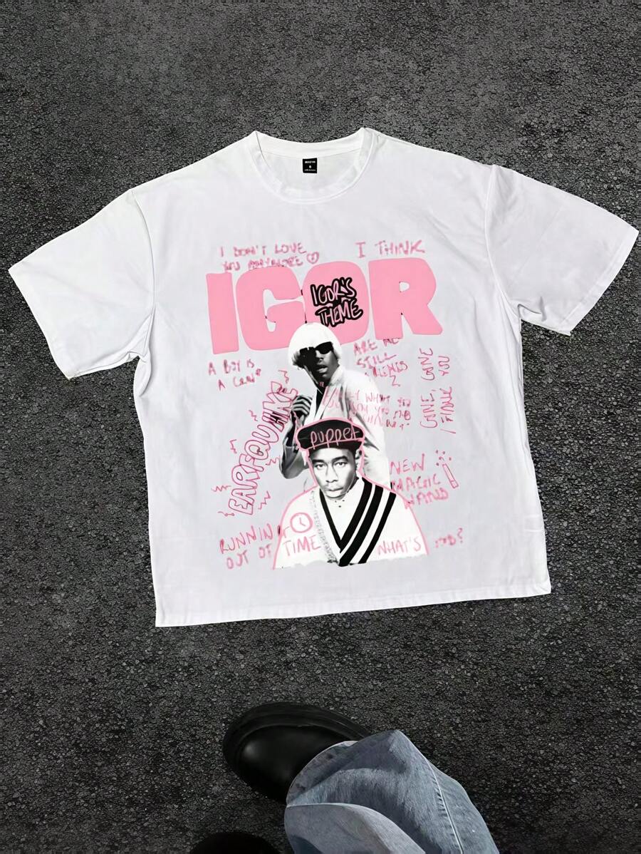 Call Me If You Get Lost Graphic Casual Soft Short Sleeve Pure Cotton 220gsm T - Shirt - 白色 - 查看 1
