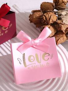 10pcs Modern Letter Pattern Paper Gift Boxes, Suitable For Parties And Valentine's Day - Multicolor - View 9