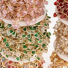 1 Meter Heart-Shaped Zirconia Chain Accessory Handmade Chain Findings For Jewelry DIY Clothing Shoes And Bags Making Chains Supplies - Heart-shaped - View 11