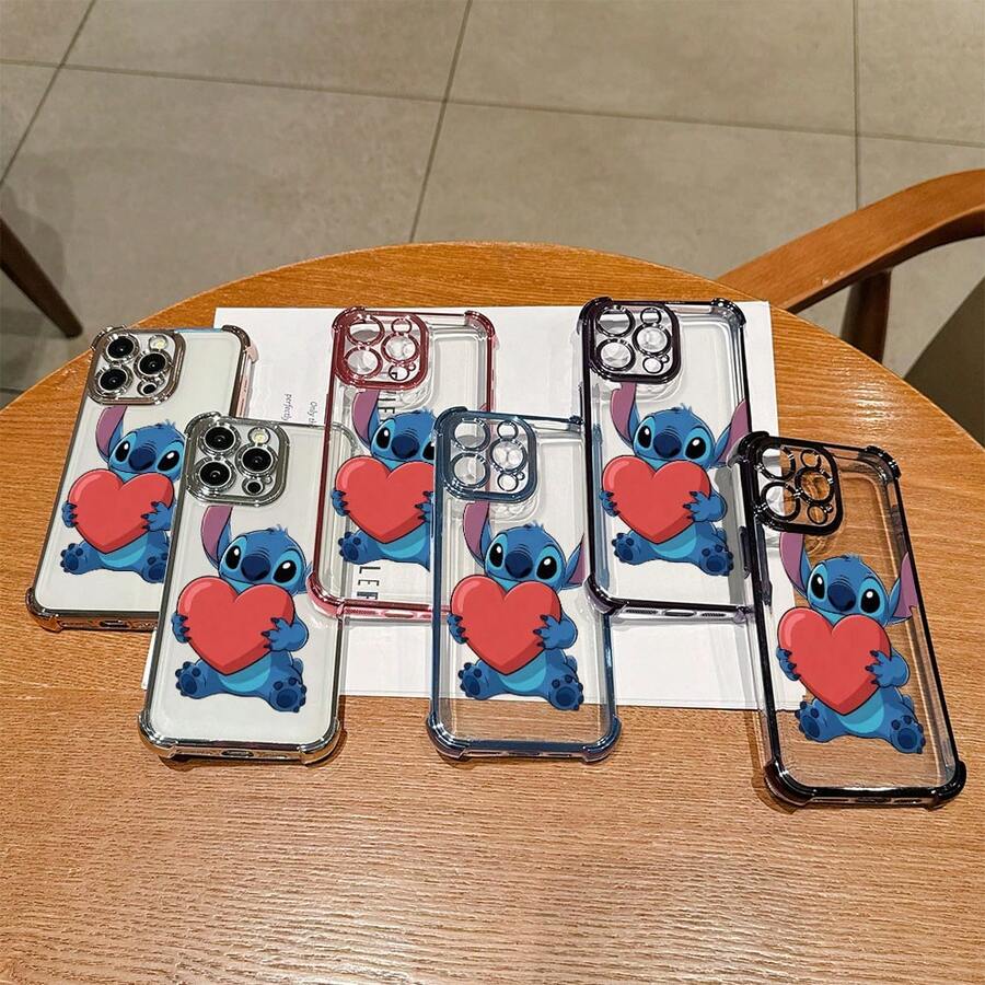 This Disney Lilo & Stitch Phone Case, Featuring Cartoon Characters Like Stitch And Angel, Boasts A Cute And Playful Design, A Simple And Stylish Appearance, And A Smooth And Comfortable Feel. It Offers Camera Protection, A Transparent And Fashionable Back Panel, And Reinforced Corners For Effective Drop Protection, Making It An Ideal Choice For Young People. This Phone Case Is Compatible With IPhone 17/16/15/14/13/...12/11/XR/XS/X Series And SamsungGalaxy S22, S23, S24, And S25 Series Phones. It's The Perfect Gift For Friends And Family. - 紫色 - 查看 1