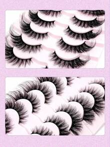 热销7对狐狸眼蓬松柔软假睫毛，猫眼造型，飞扬眼尾，拉长眼型，自然纤长仿貂毛假睫毛，适合度假佩戴 - 交叉款 - 查看 5