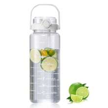 CYPNBotella de Agua 2L Antigolpes Reutilizable Sin BPA con Pajilla Removible Botella de Deportiva Escala de Hidratación Termo de Agua Antifugas para Gym Ciclismo Senderismo ViajeFashion - 219613962 - Ver 1