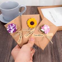 40 Pack Mini Envelopes With Heart Shaped Clasp, Small Kraft Paper Envelopes With Love You Card Cards With Blank Cards For Business Card For Gift Cards Weddings Party Favors (4.1 X 2.8 Inch) - 棕色 - 查看 3