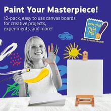 Canvases For Painting 12 Packs - 8 X 8" Blank Canvas 1OO% Cotton Painting Canvas Panels For Acrylic, Oil & Watercolor Paint For Canvas Painting - 8x8吋-12件裝 - 查看 3