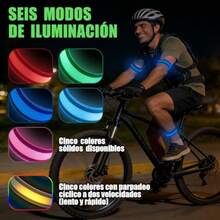 CYPN4 Pack of Brazalete led Recargables por USB Banda Reflectante Ajustable de  con 5 Opciones de Color o Degradado para Uso Nocturno y días con NieblaFashion - como en la foto - Ver 4