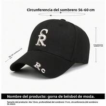 Gorras béisbol nuevas de primavera y otoño, con bordado de letras fashion, para actividades casuales al aire libre, protección solar - Negro - Ver 2