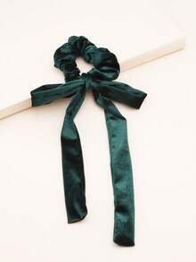 1条法式蝴蝶结长丝带发圈，可作腕带使用，适合日常佩戴，优雅马尾发圈，发绳，弹性发圈，发圈，发饰，头饰 - 黑色 - 查看 8