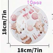 80件套可爱小熊性别揭晓主题一次性餐具套装，包含一次性餐盘、餐巾纸和纸杯，非常适合情人节、露营、露台烧烤、野餐、婚礼、派对和生日、休闲聚会、下午茶等场合，也适合派对装饰和生日装饰。 - 彩色 - 查看 12