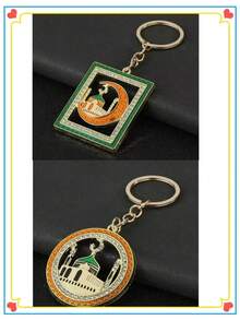 中东宫廷水钻月亮钥匙扣，斋月节日礼物 - 金色 - 查看 1