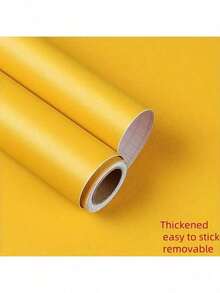 5 Colors Solid Color Self-Adhesive Wallpaper, Waterproof Oil-Proof Removable Vinyl Contact Paper For Living Room Bedroom Wall Decor & Furniture Renovation - Yellow - View 5