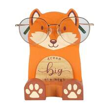 I'm Solid Wood Multipurpose Eyeglass Phone Pen & Pencil Holder Stand Stationery Desk Box Organizer Accessories Decor, Cute Home Office Desktop Decoration Birthday Graduation Gifts Fox Gifts (Fox) - Fox - 查看 8