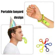 CYPN6 silbatos deportivos de plástico fuertes con bobina elástica llavero de muñeca ideal para entrenadores árbitros salvavidas y uso de emergencia en 6 colores vibrantesFashion - como en la foto - Ver 7