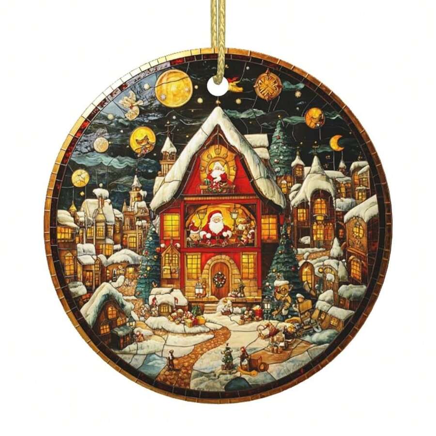 Santa Claus Christmas Tree Ceramic Christmas Hanging Ornament For Xmas Tree Wedding Holiday Party Home Decor - SantaClausChristmasTree - View 1