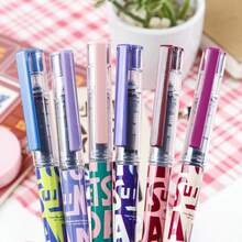 6pcs/9pcs Box Liquid Ink Ballpoint Pens, Black Ink, American Style, For Students, Office, Exam Writing, Back To School Essential Stationery - Multicolor - View 2