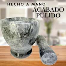 CYPNSet Mortero con Pilón de Mármol 250 ml 11.5 cm de Alto x 10 cm de Diámetro Resistente al Calor Acabado Brillante y Pulido Hecho a ManoFashion - 227643344 - Ver 7