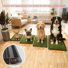 Sistema de orinal para perros de 25 x 20 pulgadas almohadilla de zacate para orinar para perros con bandeja para interiores y exteriores almohadilla de zacate realista con almohadilla lavable y - Negro Verde - Ver 4