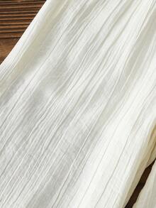 Young Girl' Fashionable Casual Cute Set, Floral Puff Sleeve Crop Top + Loose Simple Shorts - Mint Green - View 8