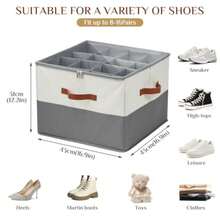 CYPNZapatera Organizador para armario cajas de almacenamiento con divisores ajustables Cajas Organizadoras para Zapatos Plegable para 16 pares de zapatosFashion - Gris - Ver 3