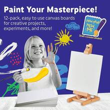 Canvases For Painting - Pack Of 12, 10 X 10 Inch Blank White Canvas Boards - 1OO% Cotton Art Panels For Oil, Acrylic & Watercolor Paint - 10x10吋-12片 - 查看 3