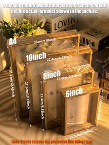 1个木质双面相框 - 可放置于桌面或悬挂于墙面，配有亚克力面板，适合放置照片和植物标本 - 天然木材和胡桃木贴面，简约装饰 - 节日礼物、毕业纪念品、书架装饰、秋季家居点缀、送给她的生日礼物 - 彩色 - 查看 3