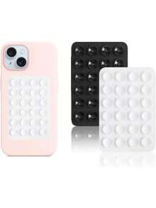 2个装硅胶吸盘手机壳支架，免提减压玩具镜面淋浴手机支架，视频和自拍（白色，浅粉色） - 彩色 - 查看 13