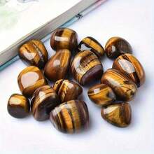 1/3/5/15Pcs Natural Tiger's Eye Stone - Polished Smooth Crystal Stone With Tiger's Eye Stripe, Bohemian Decorative For Zen, Yoga Meditation, Aquarium & Decor - Holiday Gift Suitable For Christmas, Easter, Thanksgiving - Yellow - View 6