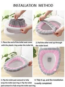 1件/2件/4件加厚马桶套，可拆卸马桶垫，针织保暖通用马桶套，可洗马桶垫，冬季柔软马桶套，马桶配件
