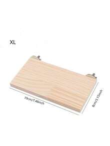 1pc Wooden Parrot Stand, Wooden Platform Toy Interactive Perch, Hamster Ladder Climbing Stand, Bird Supplies - Beige - View 7