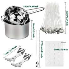 Candle Making Kit Supplies, Including Double Boiler Pot Set, Candle Wicks, Wick Stickers, Wick Holders, Soy Wax And Spoon - Multicolor - View 6