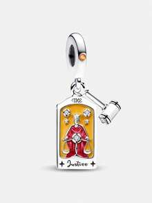 1pc 925 Sterling Silver Tarot Card Pendant, Suitable For DIY Bracelet, Women Jewelry - Silver - View 14