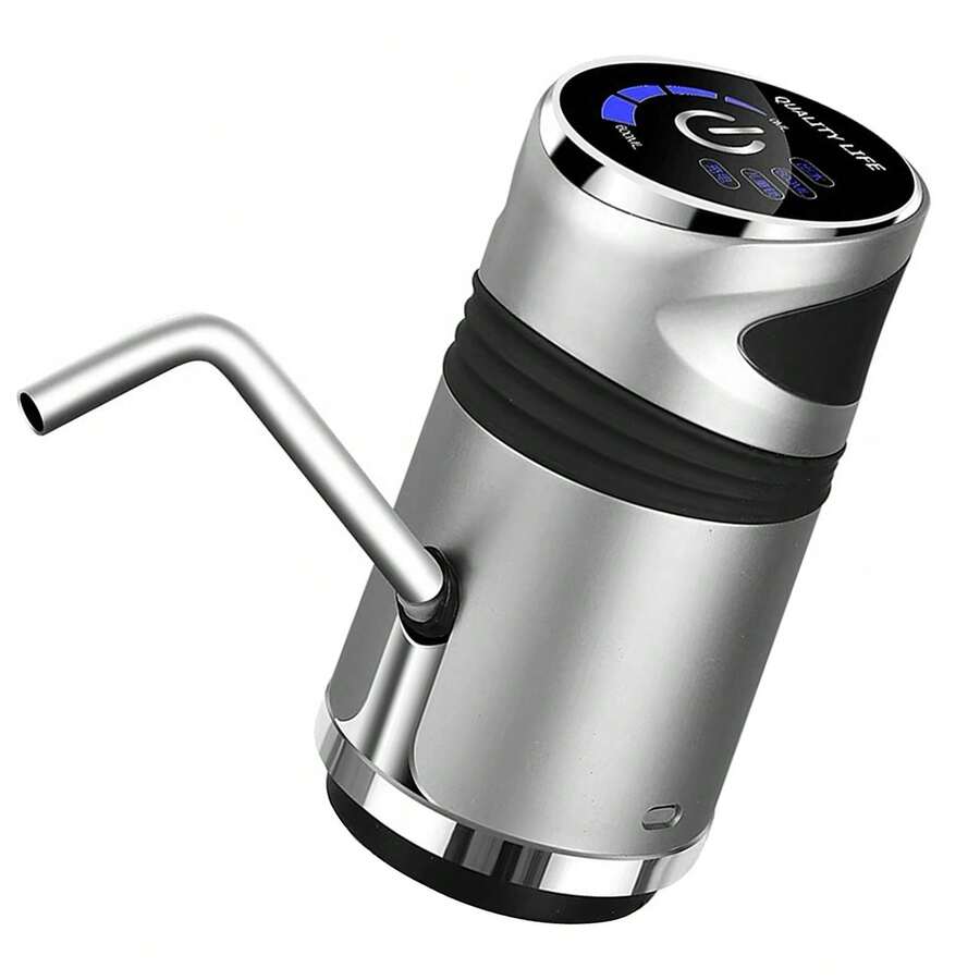 Electric Touchscreen Water Dispenser | Automatic Purified Water Bottle Dispenser With LED Display | Mini Portable Pump For Home, Office, And Travel | Quiet Operation With Simple Press (Silver)