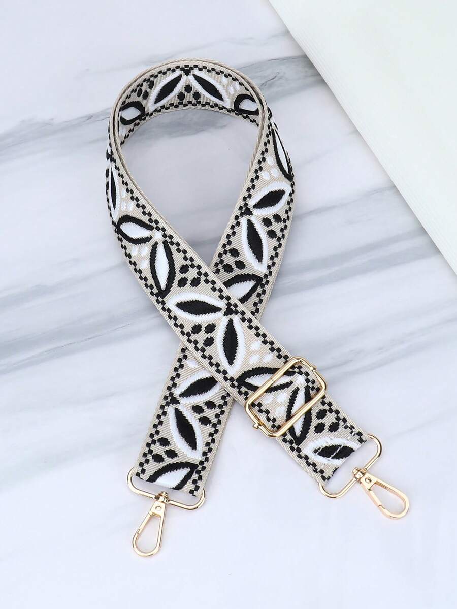 Adjustable Replacement Strap Shoulder Strap Waist Belt Handbag Accessories Boho Beach Essentials Purse Extender - Black and White - View 1