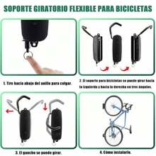 CYPNBLUEDREAMER Gancho de Pared para Guardar Bicicletas Juego de 2 Piezas Puede Soportar 60 Libras Gancho Giratorio para Bicicleta de Montaña Con ángulo AjustableFashion - como en la foto - Ver 4