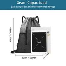 CYPNMochila deportiva con cordón mochila impermeable de tela Oxford con bolsillo de malla para botella de agua y orificio para auriculares para estudiantes hombres y mujeres rojoFashion - 219614129 - Ver 3