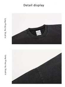 Casual Aki Metal   Vintage11 Washed T Shirt Men O-Neck Short Sleeve Tops Denji Makima Aki Kobeni Cotton Summer Tops - 黑色 - 查看 9