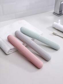 1/2/4支装便携式牙刷盒，旅行牙刷架，塑料便携式牙刷收纳盒，户外浴室牙膏架，储物盒，整理盒，旅行洗漱杯，防尘盒，浴室配件，洗漱工具，旅行必备，海滩，夏季，商务，浴室，学校，洗漱用品，旅行配件，邮轮必备，度假，露营用品，返校，节日，学习用品