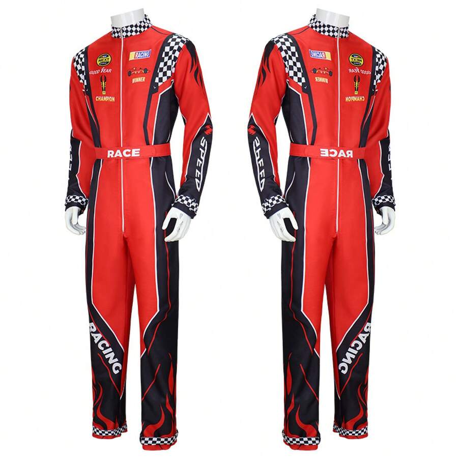 Riding Drift-Racer Kart Training Suit Beach Cosplay One-Piece Clothing - 紅色 - 查看 1