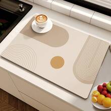 1 tấm thảm in họa tiết tối giản, có thể giặt và nhanh khô, dùng trang trí bàn, thảm thấm hút bồn rửa, có thể giặt, gấp gọn, nhanh khô và chống nấm mốc. - nhiều màu - Xem 7