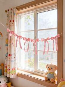 6pcs/12pcs/24pcs Pink/White Bow Ribbons, Suitable For Holiday Parties, Ribbons, Bows, Mother's Day Fashion Decor, Daily Party Supplies, Valentine's Day Decor, School Decor - Multicolor - View 4