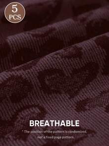 MEIYATING 5pcs Women's Low Waist Seamless Panties, Leopard Print, High Elasticity, Skin-Friendly - Multicolor - View 8