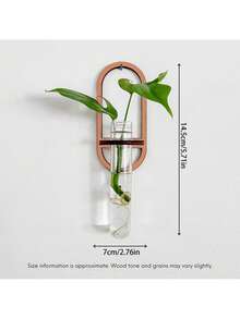 1pc Indoor Plant Wall Hanging Planter, Plant Propagation Station Wall Mounted, Plant Propagation Bottle, Wall Hanging Propagation Station With Wooden Rack, Multi-Layer Plastic Test Tube Planter, Wall Mounted Terrarium, Suitable For Home Office Plant Hanger, Vase, Wall Decor, Hydroponics Cutting, With Wooden Rack, For Hydroponic Plants, Unique Gardening Gift, Suitable For Women, Moms, Plant Lovers, Home Decor, Room Decor, Wall Decor Gift, Birthday Graduation Gift - Wood Color - View 12