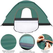 CYPNTiendas de CampañaCasa de Campaña 2-3 Personas con 2 Puertas Impermeable y Prueba Viento Casa de Acampar Familiar Automática Pop-up con Bolsa de Transporte para Exteriores Picnic ViajesFashion