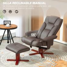 HOMCOM Cadeiras de sala de estar - Marrón - Ver 2