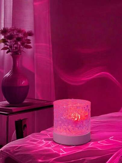 1 st. 16-färgs USB-driven Aurora Wave-nattlampa, med touch-/fjärrkontroll, möjliggör touchkontroll och justerbara funktioner via fjärrkontroll, lämplig för vardagsrumsinredning med dynamisk vattenrippleeffekt - perfekt present till jul, födelsedag och årsdag