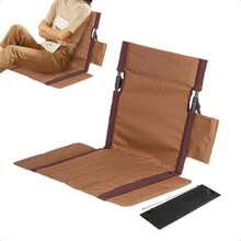 nnSilla De ExteriorPlegable Con Soporte Lumbar Y Bolsillo Lateral - Silla De Suelo Cómoda Para Camping Para Interior Habitación Senderismo Picnic Viaje Playa Jardín Patio Patio Porche Césped Estadio Admm - Marrn - Ver 1