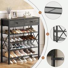 Estantes plegables para zapatos - Carbono + Negro - Ver 8