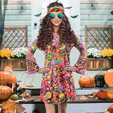 Bộ trang sức phong cách hippie retro thập niên 70 gồm 6 món, bao gồm vòng cổ và bông tai, kiểu dáng cổ điển phù hợp cho bé gái và phụ nữ (họa tiết được sắp xếp ngẫu nhiên), thích hợp cho tiệc Giáng sinh, lễ hội hóa trang, tông màu hồng, quà tặng ngày lễ, trang phục dự tiệc, bộ trang sức thanh lịch, họa tiết hoa, tiệc độc thân, phong cách retro, tiệc năm mới, trang phục ngoài trời, trang phục Halloween mùa xuân. - Màu Hoa hồng đỏ - Xem 16