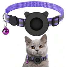 iDestry Coleira para Gatos com Suporte para Air Tag, Capa Protetora para Orelhas de Gato, Coleira com Sino Refletivo, Destacável para Air Tag, Adequada para Gatos Machos e Fêmeas, Capa Protetora para Rastreador GPS, Coleira Ajustável. Air Tag não incluso. - Multicolorido - Ver 14