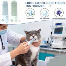 硅胶狗狗牙刷，360°指套式牙刷，适用于猫狗，耐用柔软，宠物口腔护理指套刷，适合所有品种和体型的宠物，无需电池 - 彩色 - 查看 8