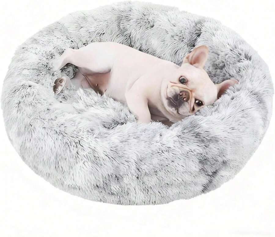 Aofast Calming Dog &Amp; Cat Bed For Extra Large Small Medium Sized Pet, Donut Washable Comfort Fluffy Warm Round Mat For Puppy Kitten, 8 Size Essentials Furniture Supplies Indoor - Màu sắcG - Xem 1